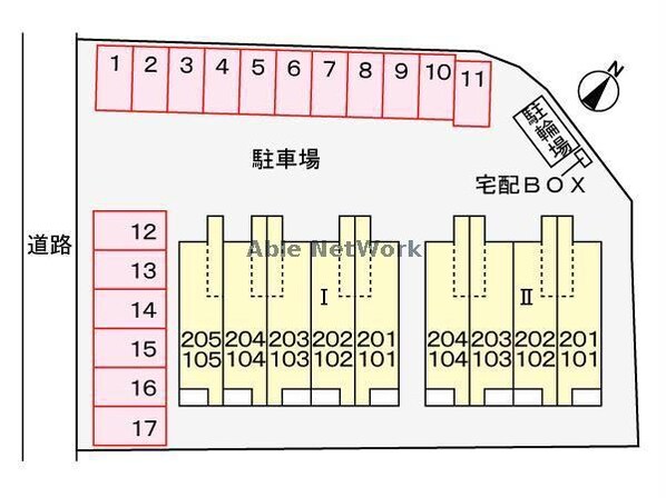 ルミナーレ（高崎市下中居町）Ⅰ/Ⅱの物件外観写真